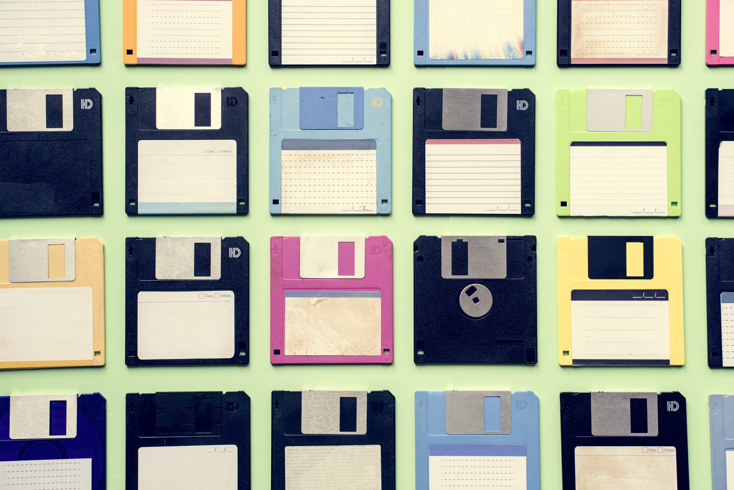 Old school floppy disk drive data storage