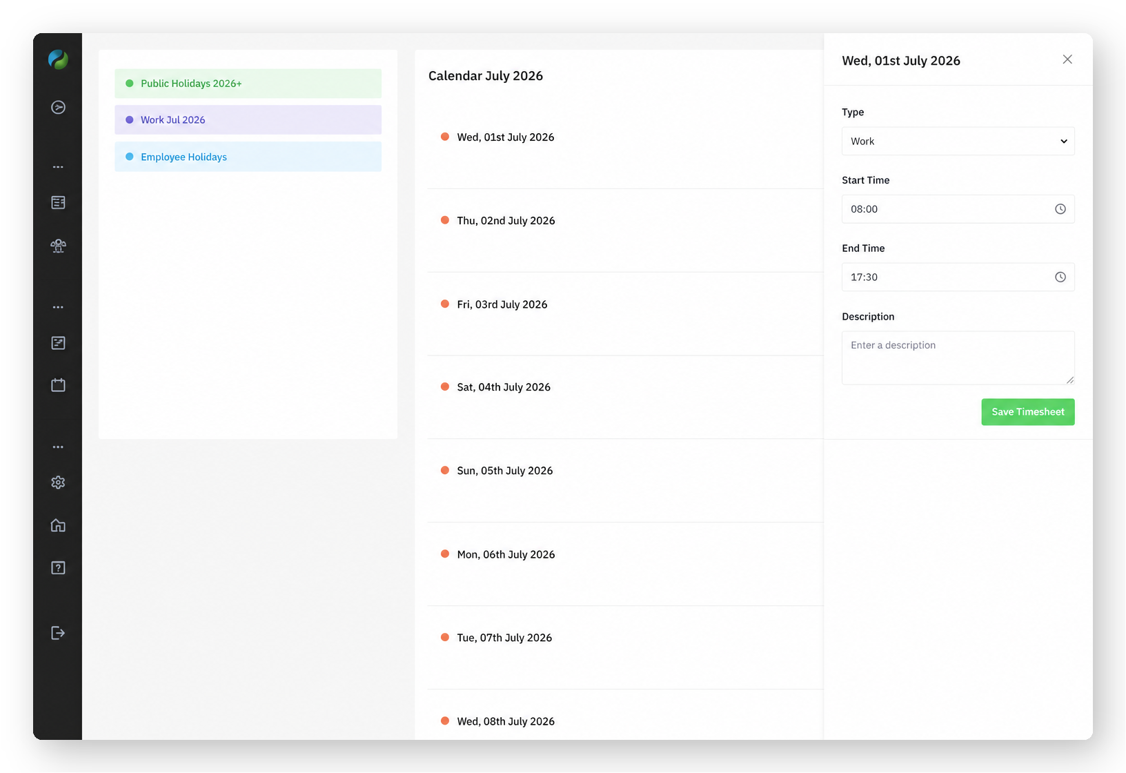 ESIRE site visit calendar and scheduling
