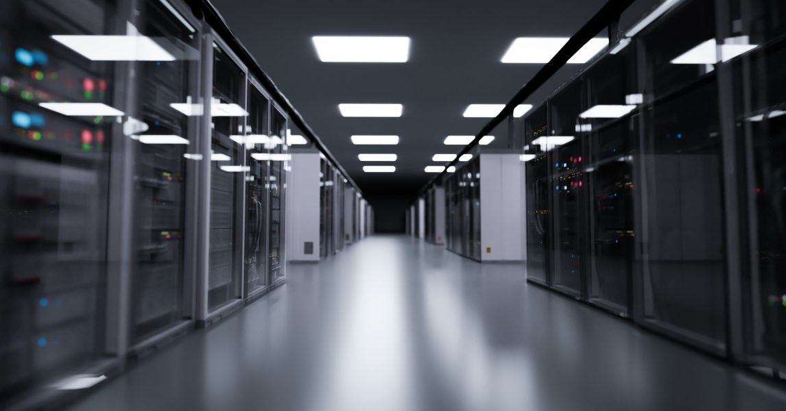 Server room, modern data center.